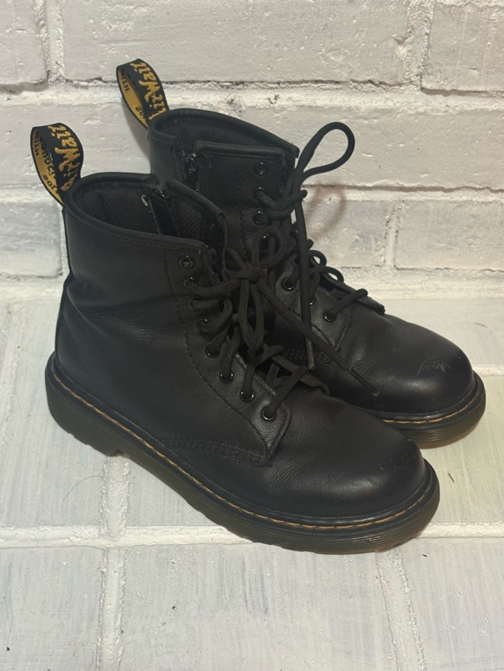Dr. Martens 1460 Kids Size 2 Docs Combat Boots Black Zip